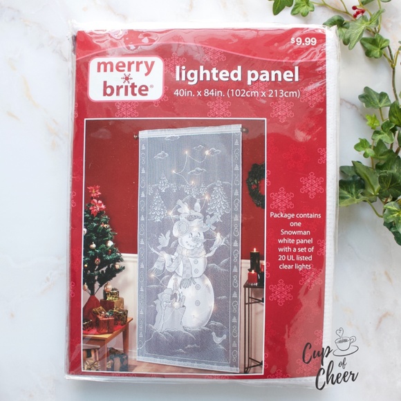 ✨2/$30 ⛄️Merry Brite Snowman Lighted Panel - Picture 1 of 4